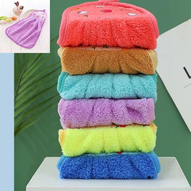 Image of Fezora Microfiber Hand Towels for Home & Kitchen - Anti-Bacterial Hanging Towels for Wash Basin, Soft Lint-Free Napkins for Hand Drying, Dish Cleaning & Everyday Use, Multicolor (Pack of 6)
