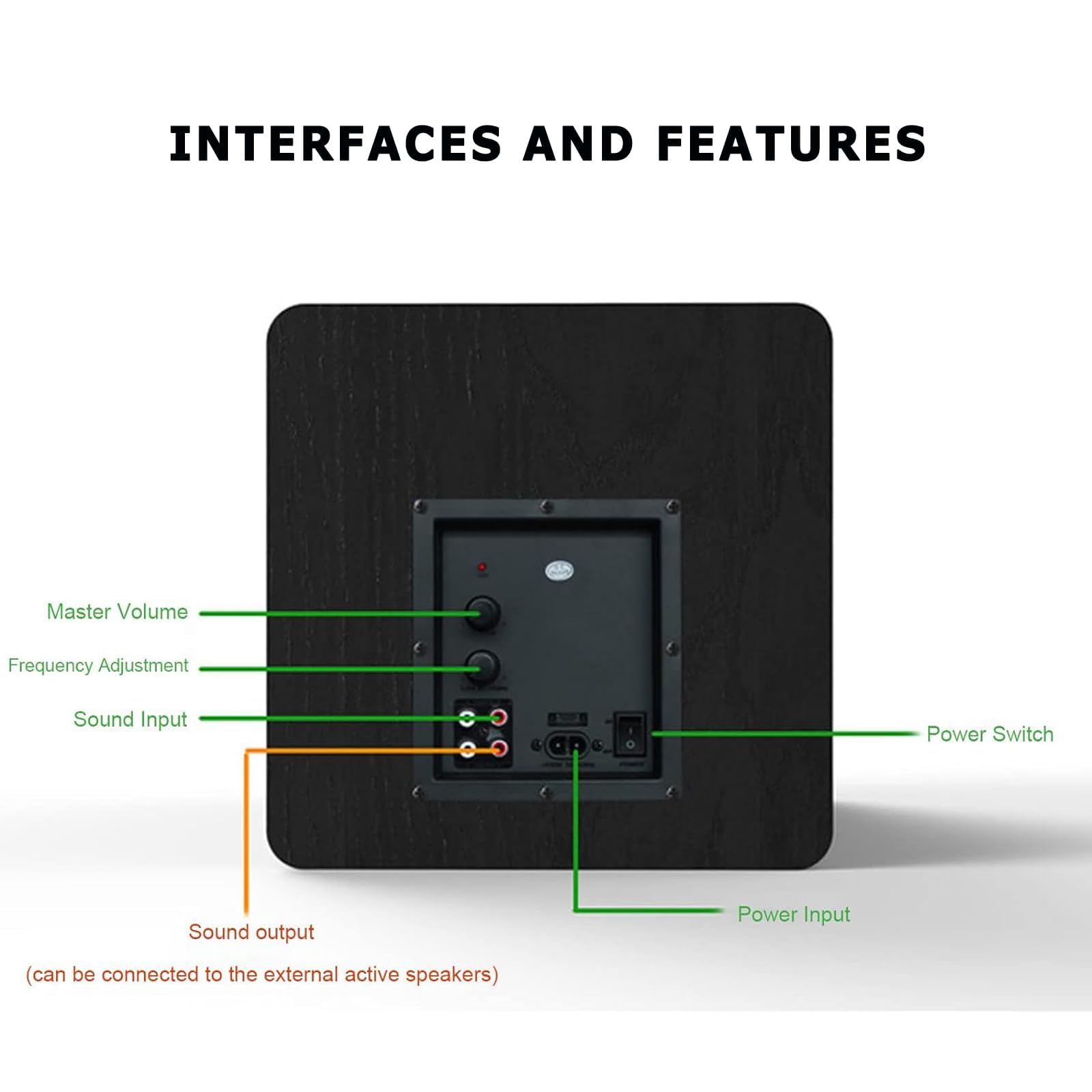 Subwoofer amplificato Home Theater, altoparlanti HiFi da 100 W in legno da 100 W per TV, telefoni cellulari, computer, ideale per migliorare l'audio