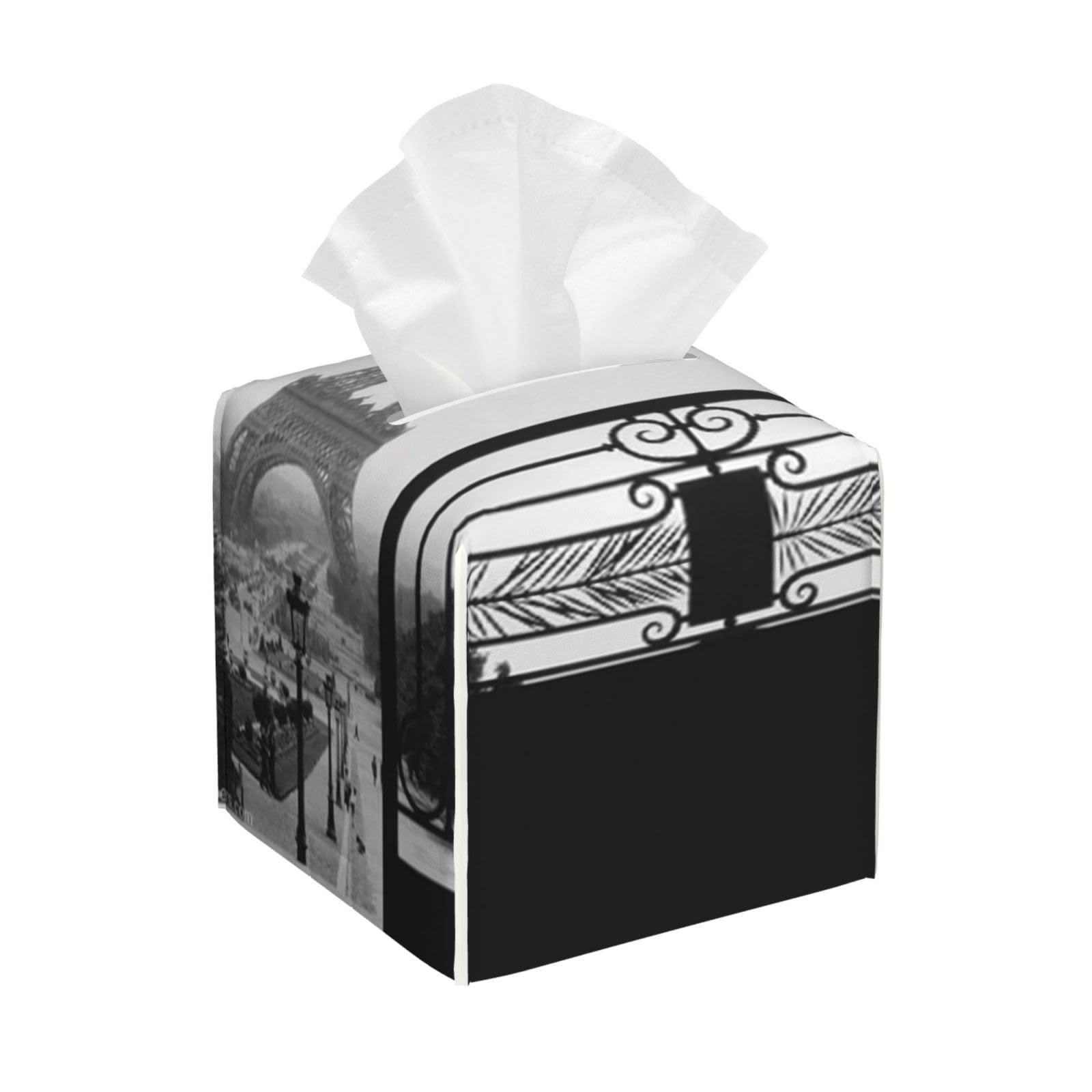 Eiffel Tower France French PVC Cube Tissue Pack for Home Office Bathroom Use