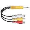 AV Adapter Lead for Samsung TV, 23cm 3.5mm Male to 3 RCA Female Audio Video Splitter Cable, AV Connector for LCD TV, HDTV, Home Theatre