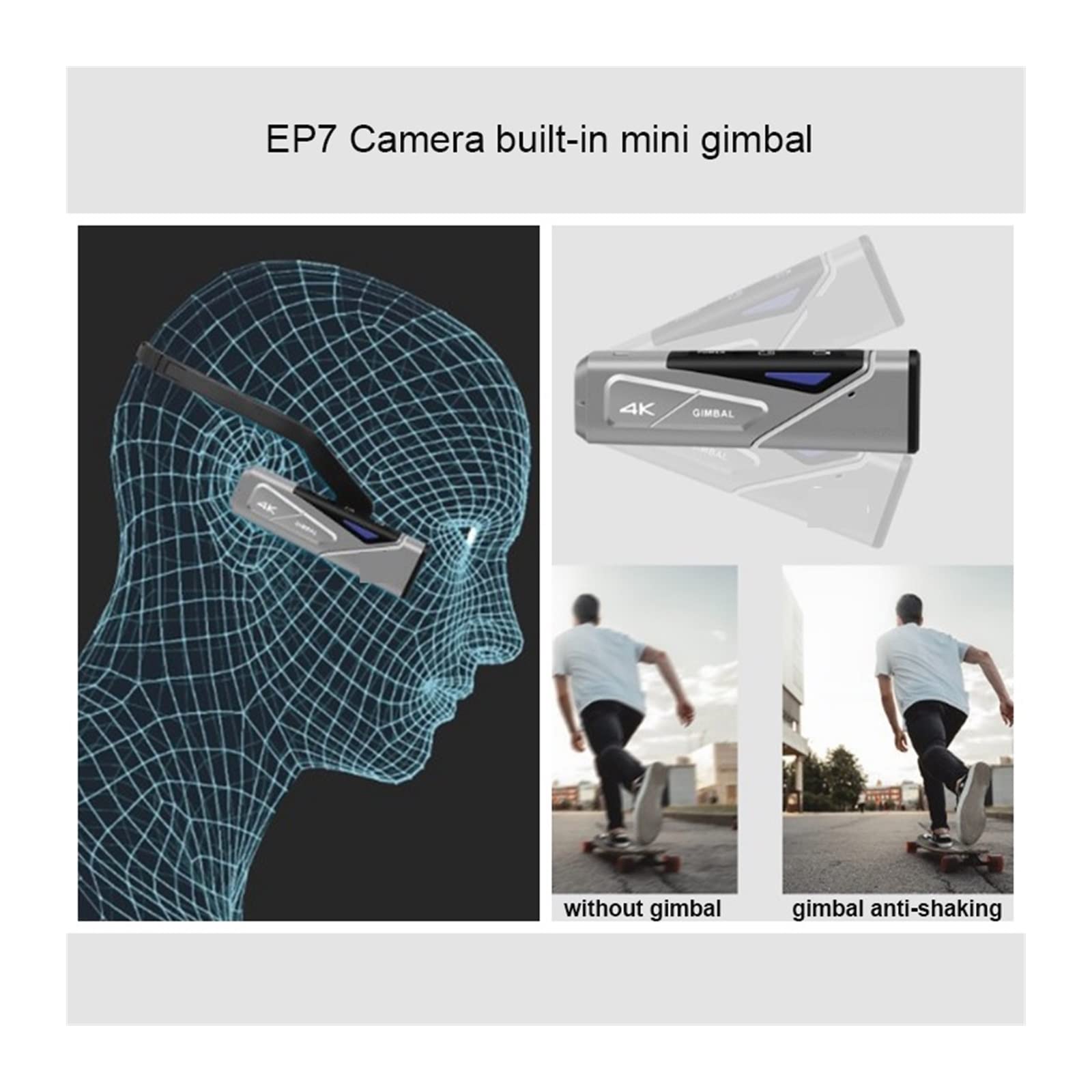 Aparat cyfrowy, Kamera Vlog do filmów 4K Mini Head Poręczna kamera z pilotem Karta pamięci SD 64 GB dla młodzieży, początkujących i dorosłych