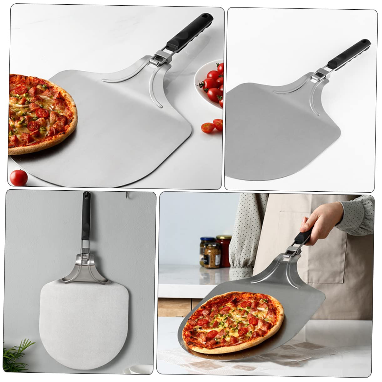 SOLUSTRE Espátula de Pizza Inoxidable Herramienta de Transferencia para Hornear Pasteles y Pizza para y Restaurantes