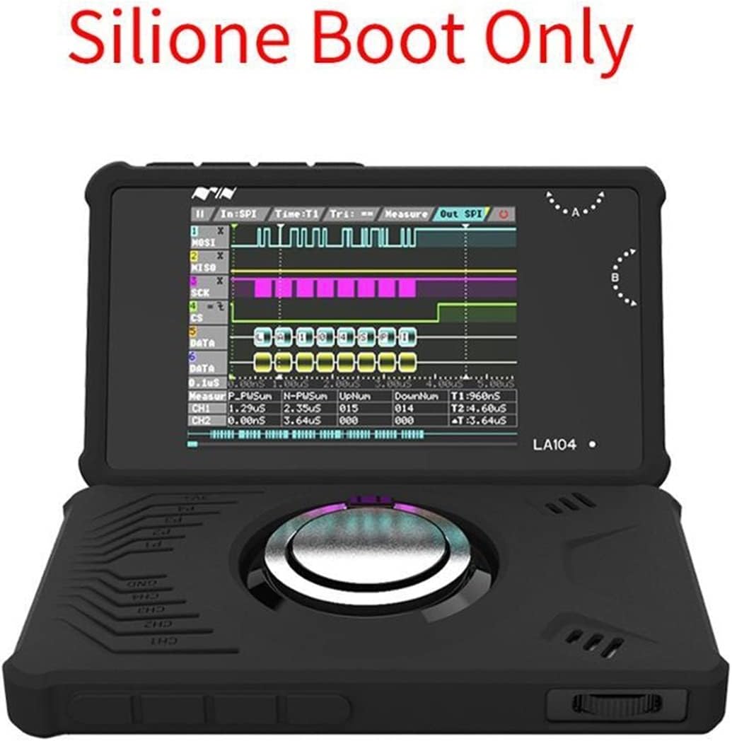 Digital oscilloscope Silicone Protective Case Cover for Mini LA104 Digital Logic Analyzer Portable Storage Bag with Ring Holder Logic Analyzer (Color : Black Size : 0) (Black)