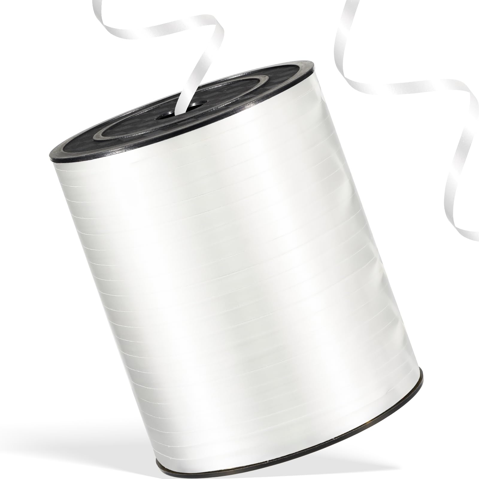 Apeseek 600 Yards White Curling Ribbon 1/5‘’ White Balloon String with Spool, Thin Balloon Ribbon for Gift Wrapping Crafts Birthday Christmas Baby