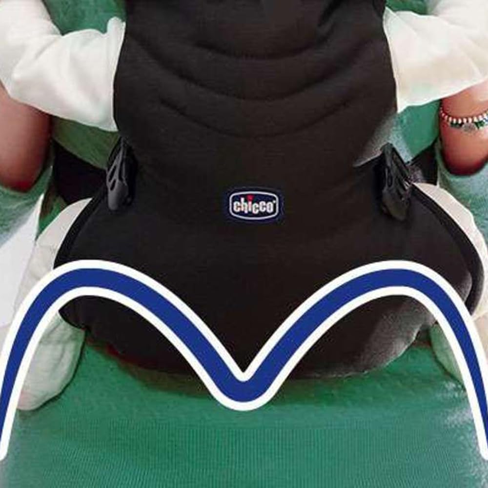 Chicco EasyFit Portabebés Ergonómico de 0 Meses a 9 kg, Mochila Fácil de Usar para Llevar el Bebé Mirando hacia los Padres, con Sujeción para Cabeza y Cuello, Negro
