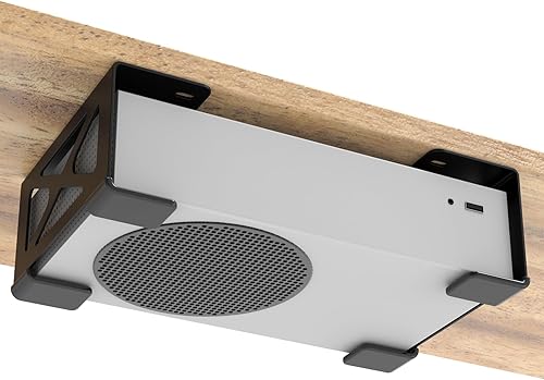 Soporte de almacenamiento para debajo del escritorio compatible con Xbox Series S, soporte para debajo del escritorio compatible con Xbox One SX,