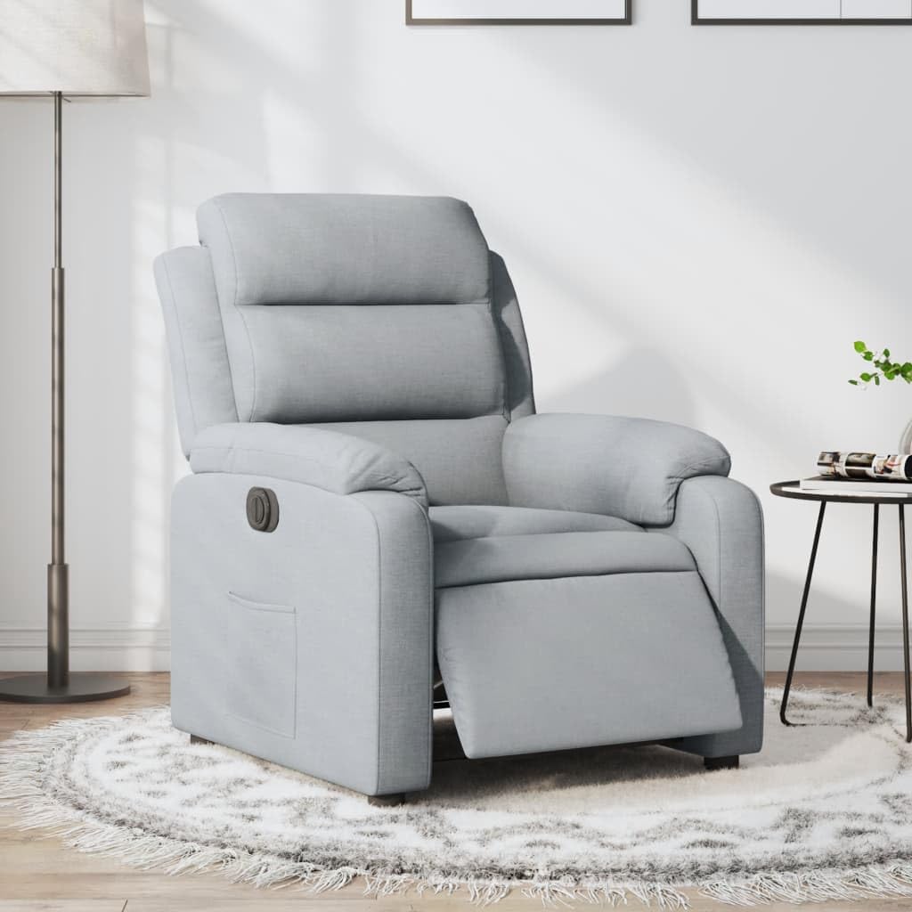 Rantry Poltrona Elettrica Reclinabile Grigio Chiaro in Tessuto,Mobile Sedia da Massaggio Poltrona Relax Tutto Il Corpo, Poltrona Massaggiante Poltrona Reclinabile Relax m