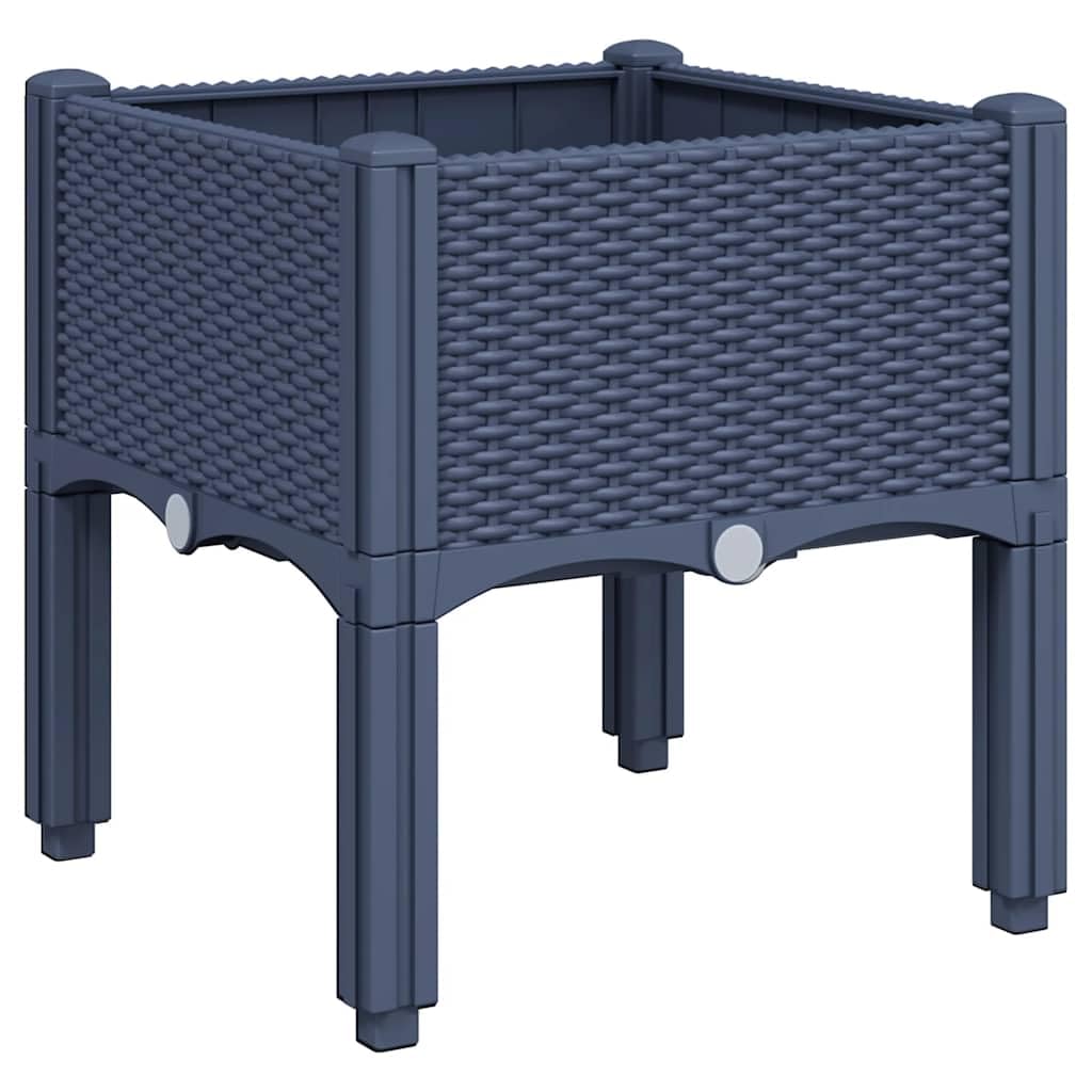 Jardinière avec pieds anti-racines pourries drainage facile bleu gris