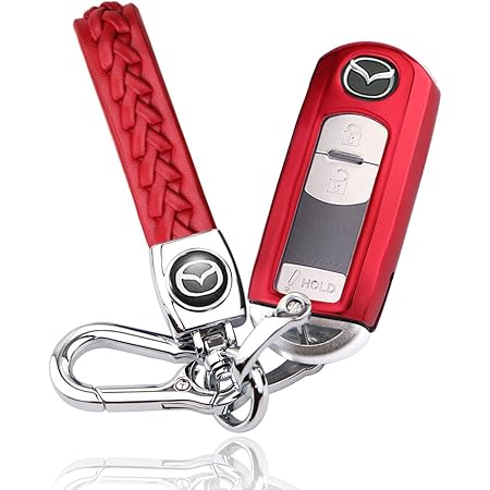 Amazon Yoshinari Mazda マツダ キーケース Cx5 Cx3 Cx8 アクセラ アテンザ Demio アドバンストキー 高級 オシャレ スマートキー 保護 ケース Tpu 一体型セット レッド キーケース キーホルダー 車 バイク