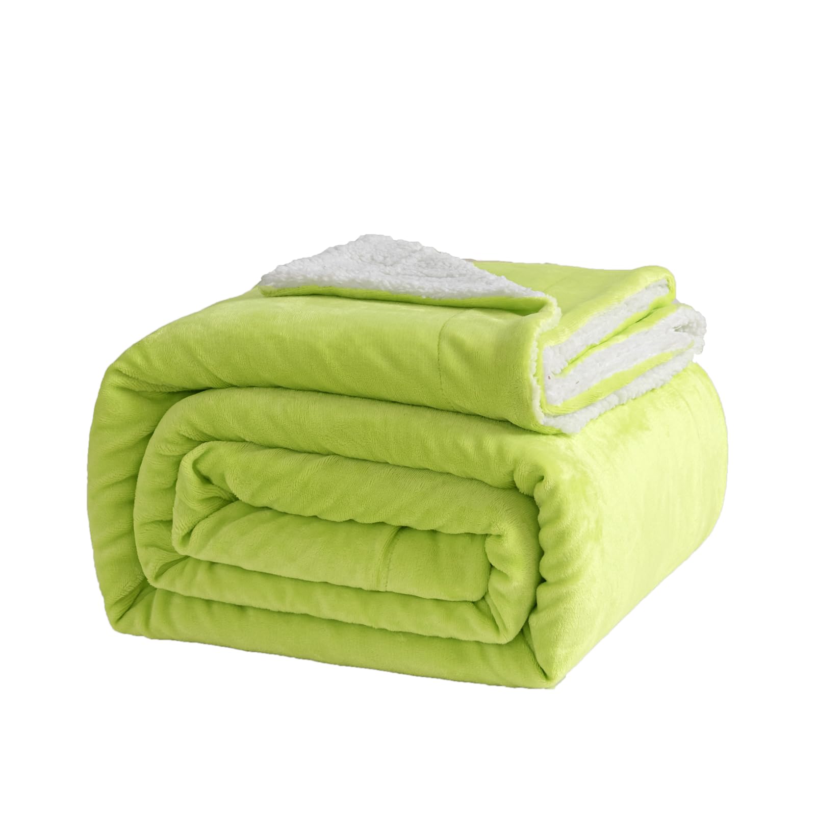 Good Nite Manta Reversible de 200 x 230 cm, Manta de Forro Polar Sherpa, Manta de poliéster esponjosa, Suave y cálida, para la Vida en el hogar y Viajes (Verde, King) OEKO-TEX STANDARD 100