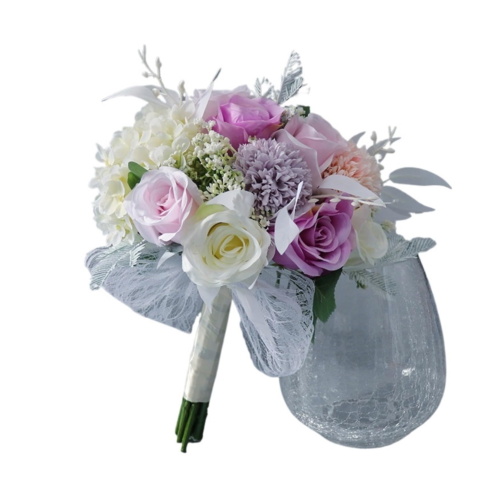 Künstlicher Blumenstrauß Hochzeit Brautstrauß Hand halten Blumendekoration Urlaub Party Versorgung Wasserfall Rosen Hochzeitsstrauß(A-pink)