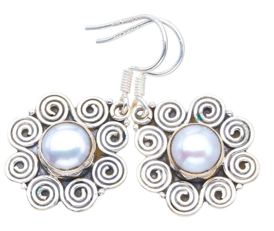 Boucles d'oreilles en argent 925 avec perle de rivière fait main StarGems