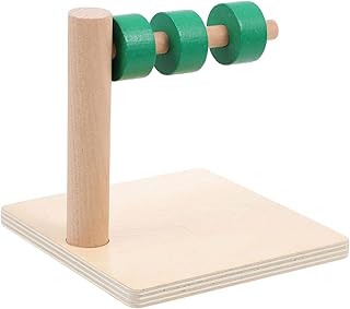 Gadpiparty Kids Montessori Discs Sensory Preschool Teaching Learn Discs on Horizontal Dowel Montessori Toys for 12+ Months Baby Children Teaching Early Education Wooden Toy