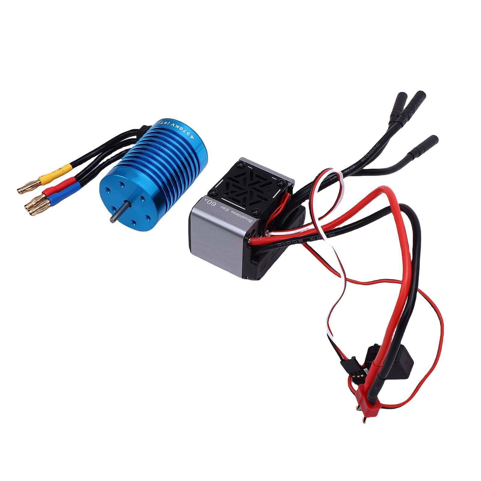 Zestaw Bezszczotkowego Silnika ESC w Kolorze Ti 60A do Samochodu RC w Skali 1/10, Uzwojenie Miedziane o Wysokiej Czystości dla Lepszej Wydajności, Dokładnie Wyważony Wirnik