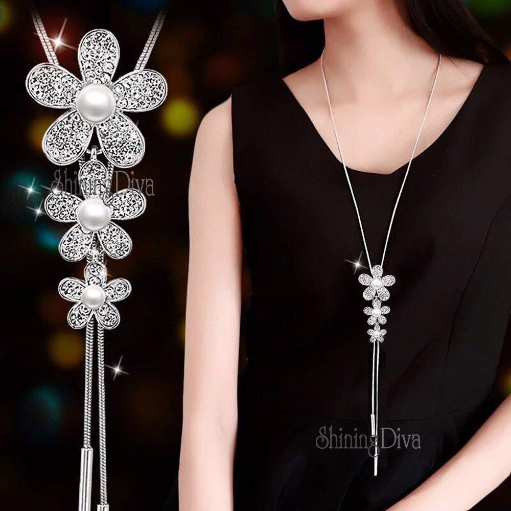 Silver Plated and Crystal Necklace for 