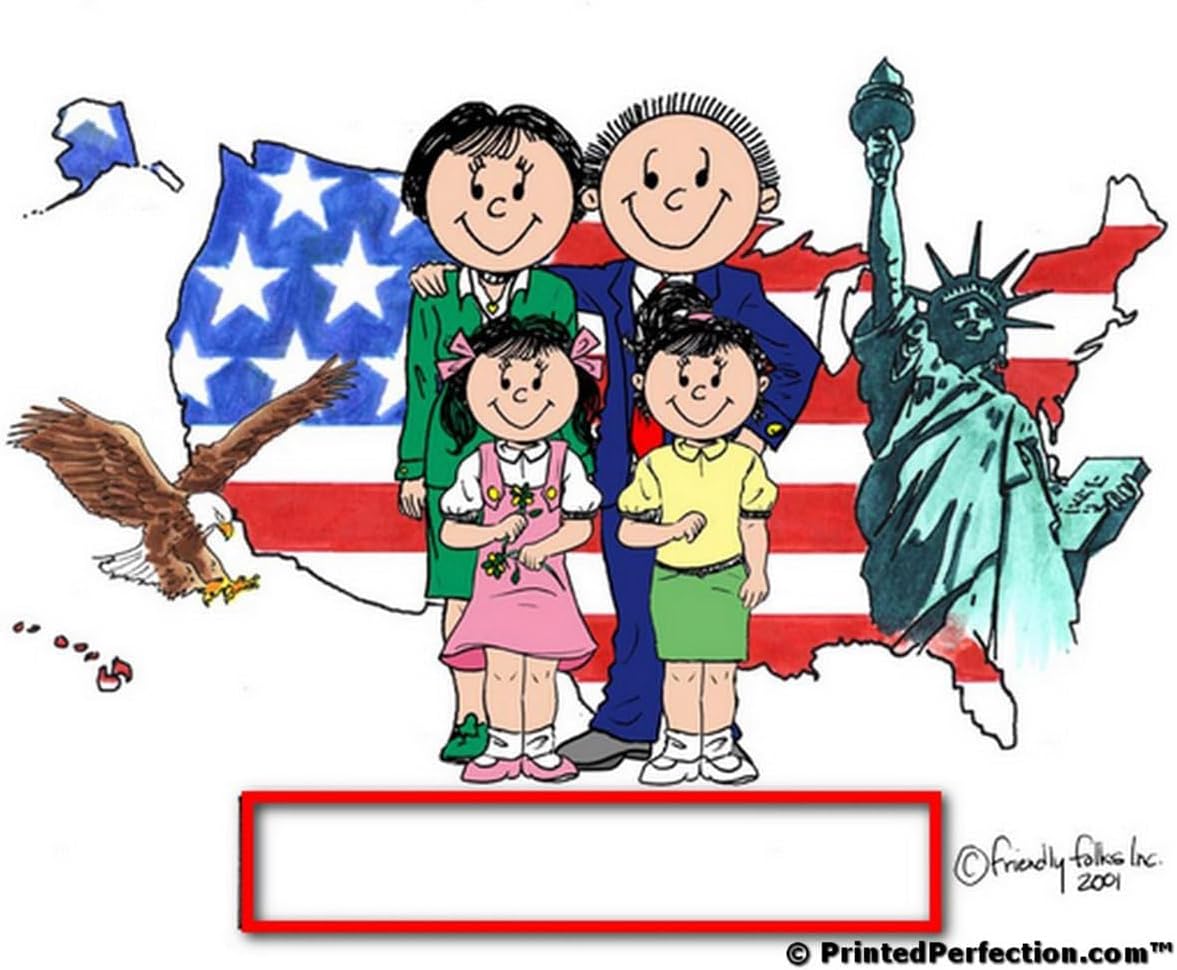 Personalized Patriotic Couple - Two Girls Drink Set of 4 Coasters - Great Gift!