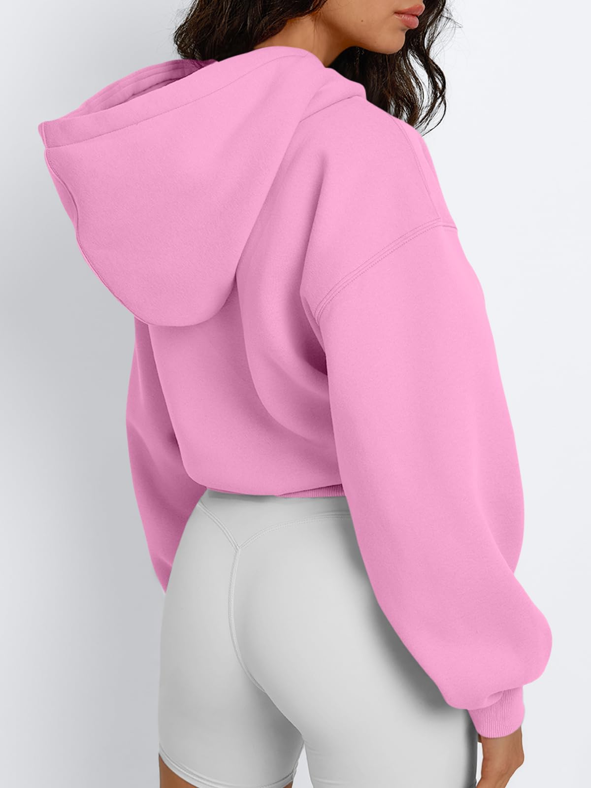 Trendy Queen Lindas sudaderas cortas con capucha para mujer, de manga larga, para otoño y invierno, 2025