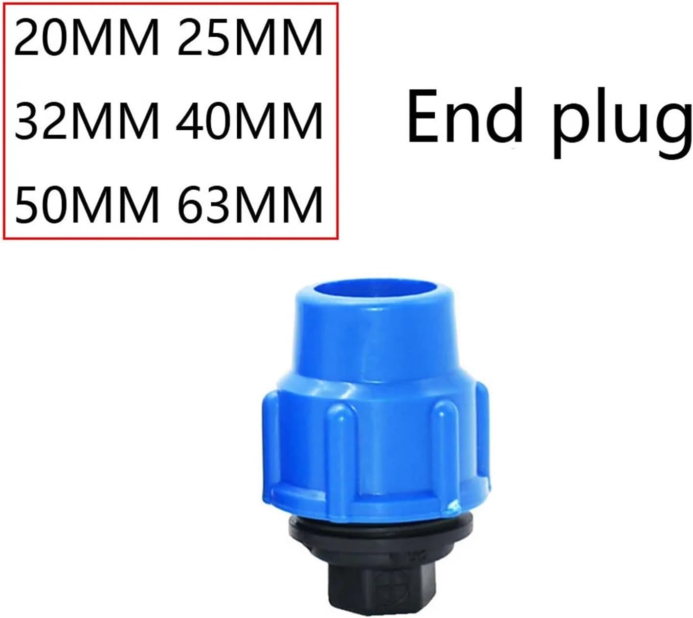20/25/32/40/50/63mm PVC PE Tube Tap Water Splitter Plastic Quick Valve Connector Garden Farm Irrigation Water Pipe Fittings(End connector,40mm)