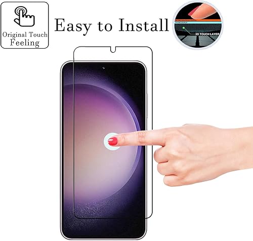 Miniatura 5 de Protectores de pantalla para Samsung Galaxy S23 (paquete de 3), película de vidrio templado 9H para Samsung Galaxy S23, antiarañazos, antihuellas,