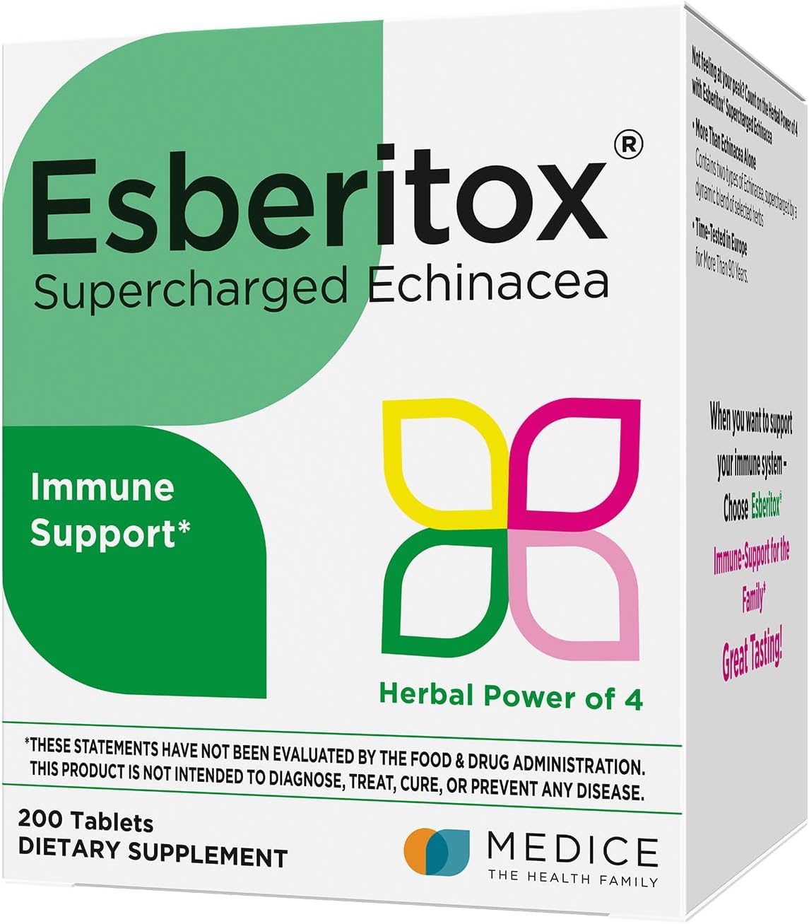 Supercharged Echinacea โ 200 Tablets โ Immune Support Herbal Supplement with Wild Indigo Root & Purple Coneflower โ Clinically Tested โ Made in Germany