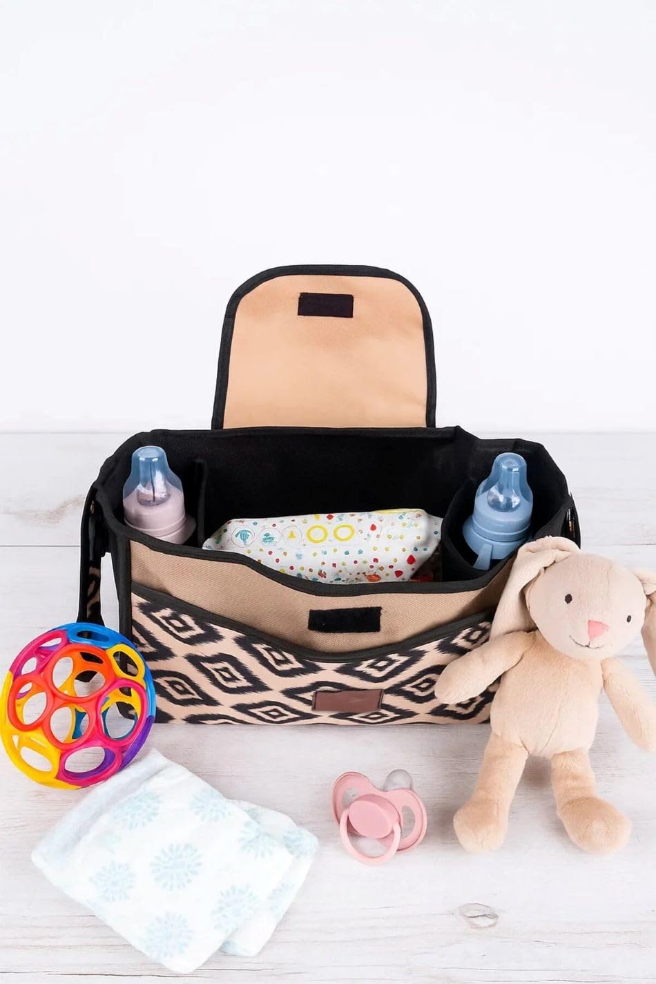Orret Home Keçe Bebek Arabası Organizer Çantası, Arabası Kulpuna Takılabilir Fermuarlı Bölmeli Bebek Arabası Organizeri, Bebek Bakım Çantası