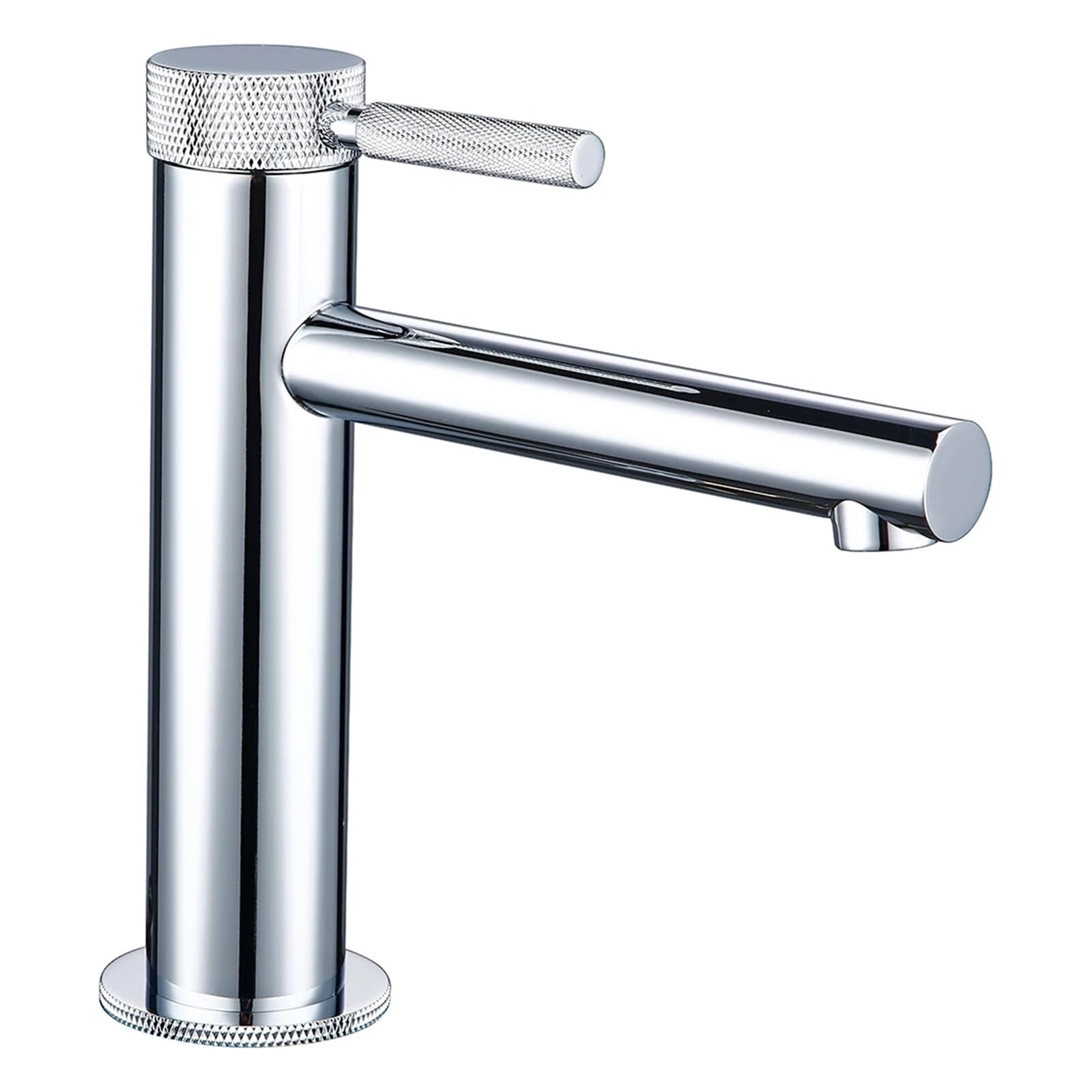 Bateria umywalkowa polerowana chromowana jednouchwytowa bateria do ciepłej i zimnej wody bateria radełkowana do umywalki bateria łazienkowa (11013 szt. - chrom)