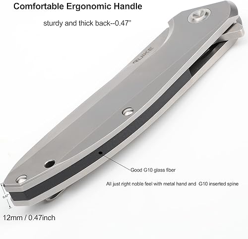 Miniatura 4 de Ruike Cuchillo plegable de bolsillo para campamento, 14c28n, bloqueo de marco, rodamiento de bolas, apertura rápida, Harnd de 3.66 pulgadas, hoja