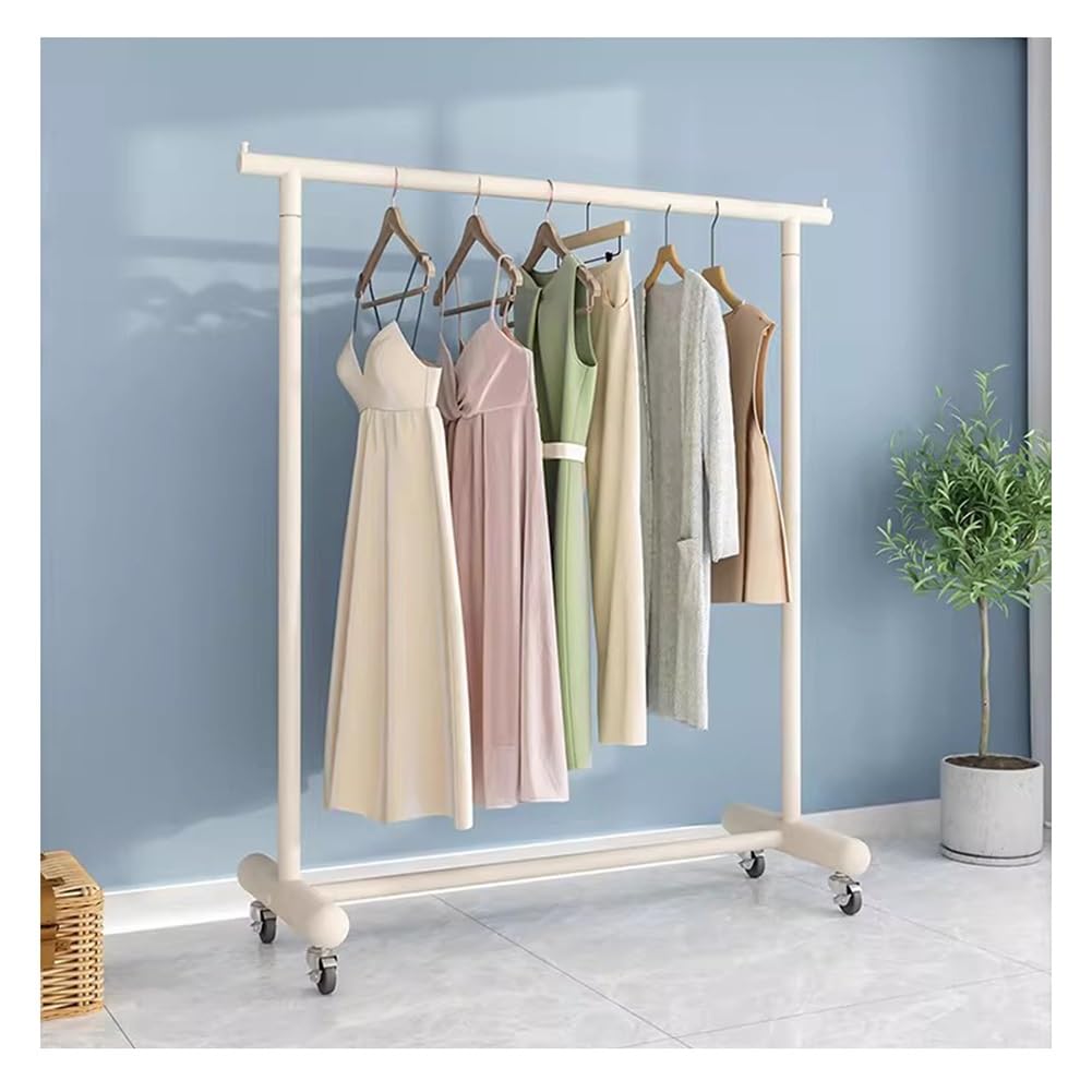Portant à vêtements amovible en métal robuste blanc, une penderie au design durable et soigné