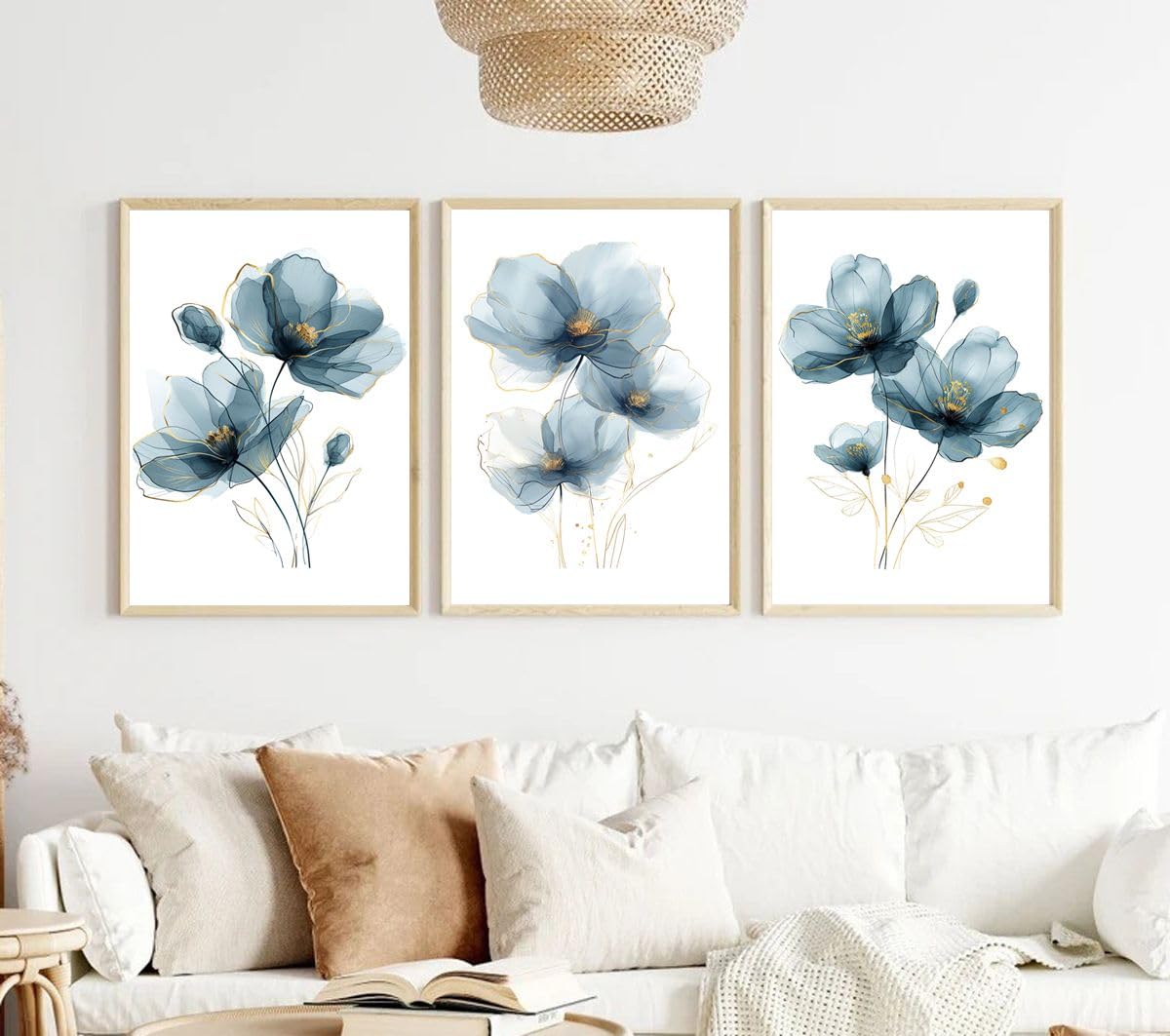 Hodge Creations Watercolour Abstract Flowers A4 Set of 3 Unframed Prints Wall Art Decor Picture Poster New Gift Present SELECT SIZE BELOW A5 A4 A3