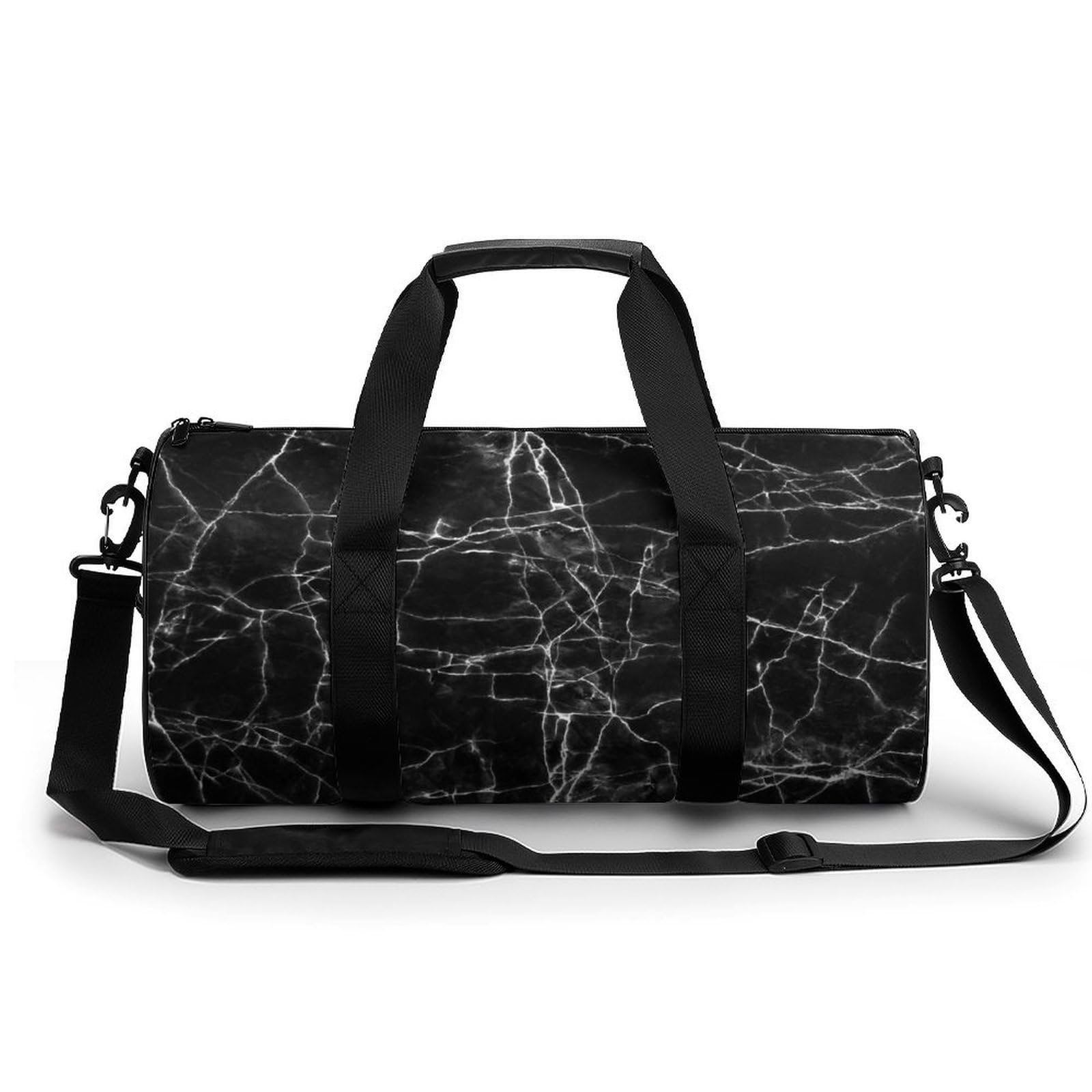 Sac de voyage marbre noir craquelé imperméable et robuste - 8