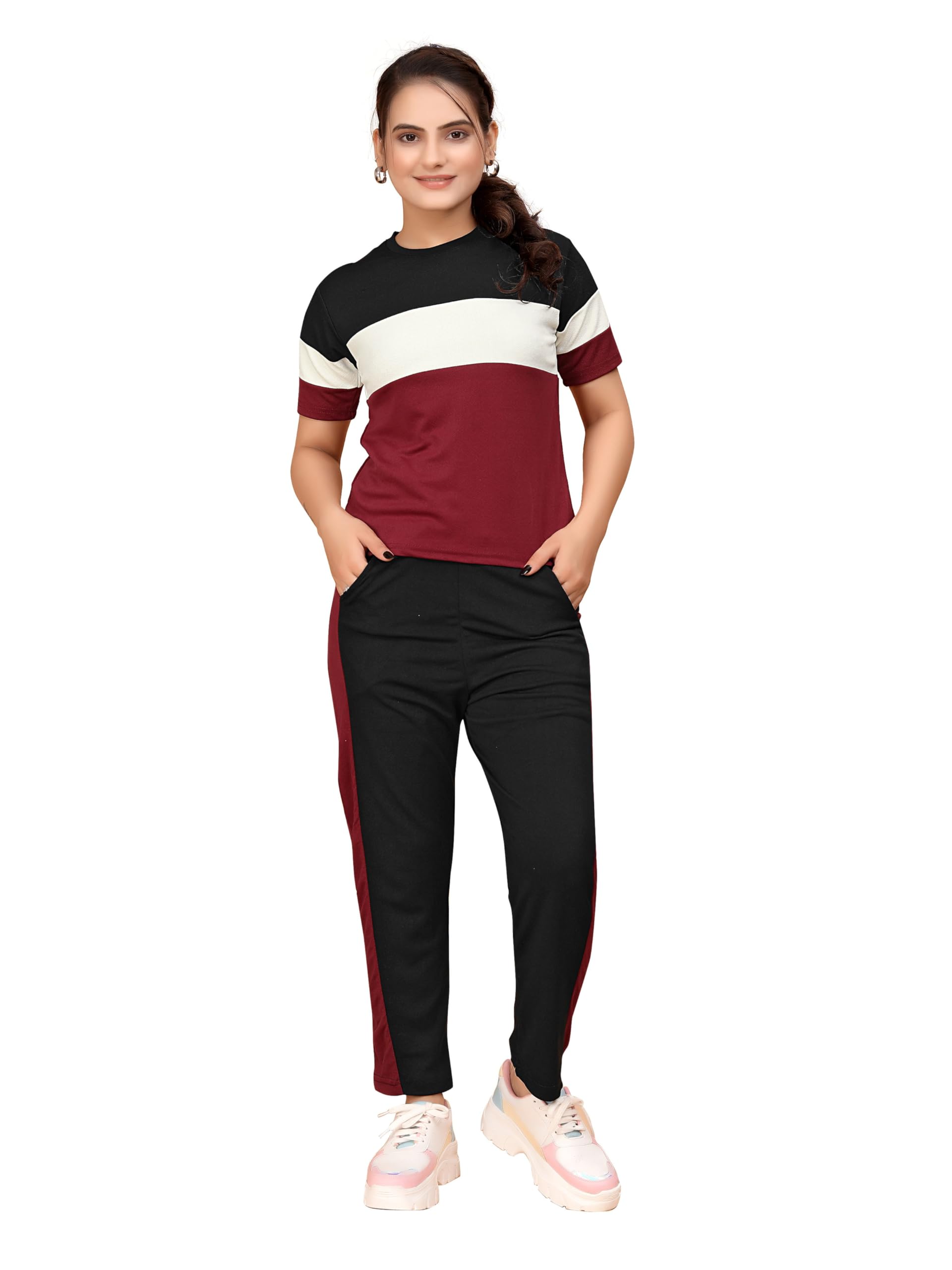 bhulax Women's Printed Polyester NightSuit Set, Stretchable Night Suit and Gym Outfit with Side Pockets-picture-49
