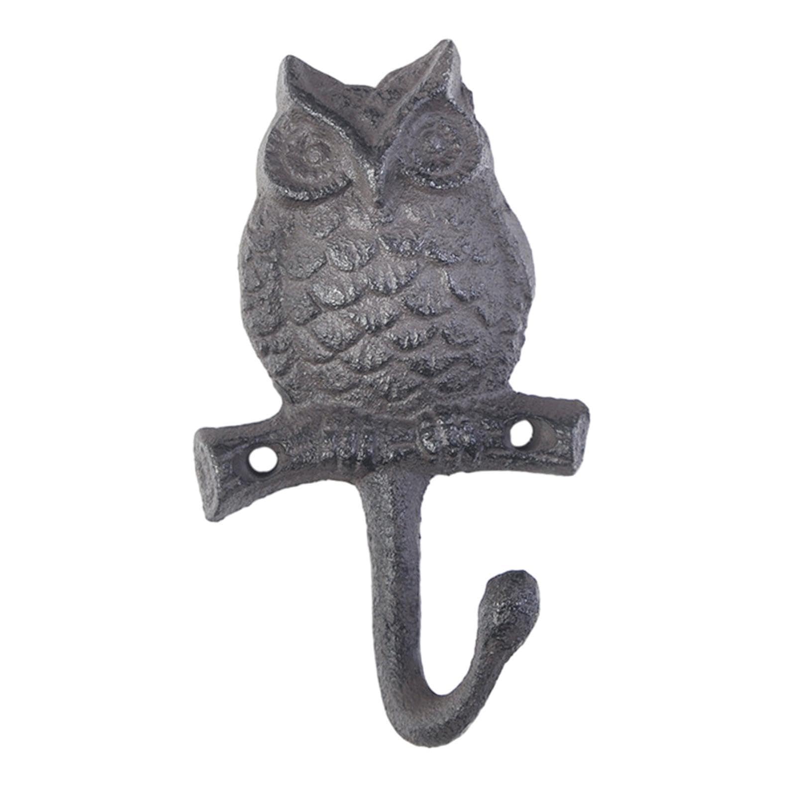PUXZYAX Wall Mounted Key Owl Hook Durable Cast Iron Organizing Coats Towel Bags in Bedroom Kitchen Door Hook for Clothes Coat Towel Bag Hat Owl Entryway Wall