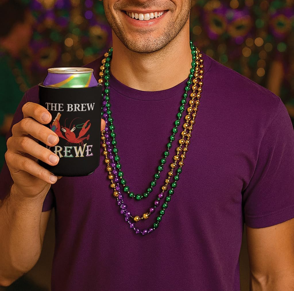 Green Gold Party Decor The Brew Krewe Mardi Gras 24-Pack Can Drink Thermocoolers