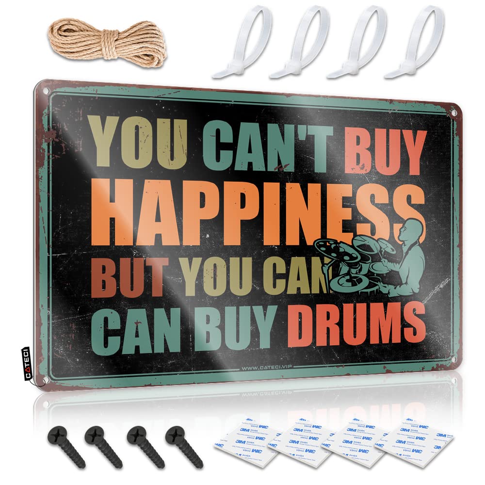 Fzfn Boys Colour Beer Decor Soft Area Sign | You Can't Buy Happiness But You Can Buy Drums Decorative For Cafe Living Room(30X40cm)