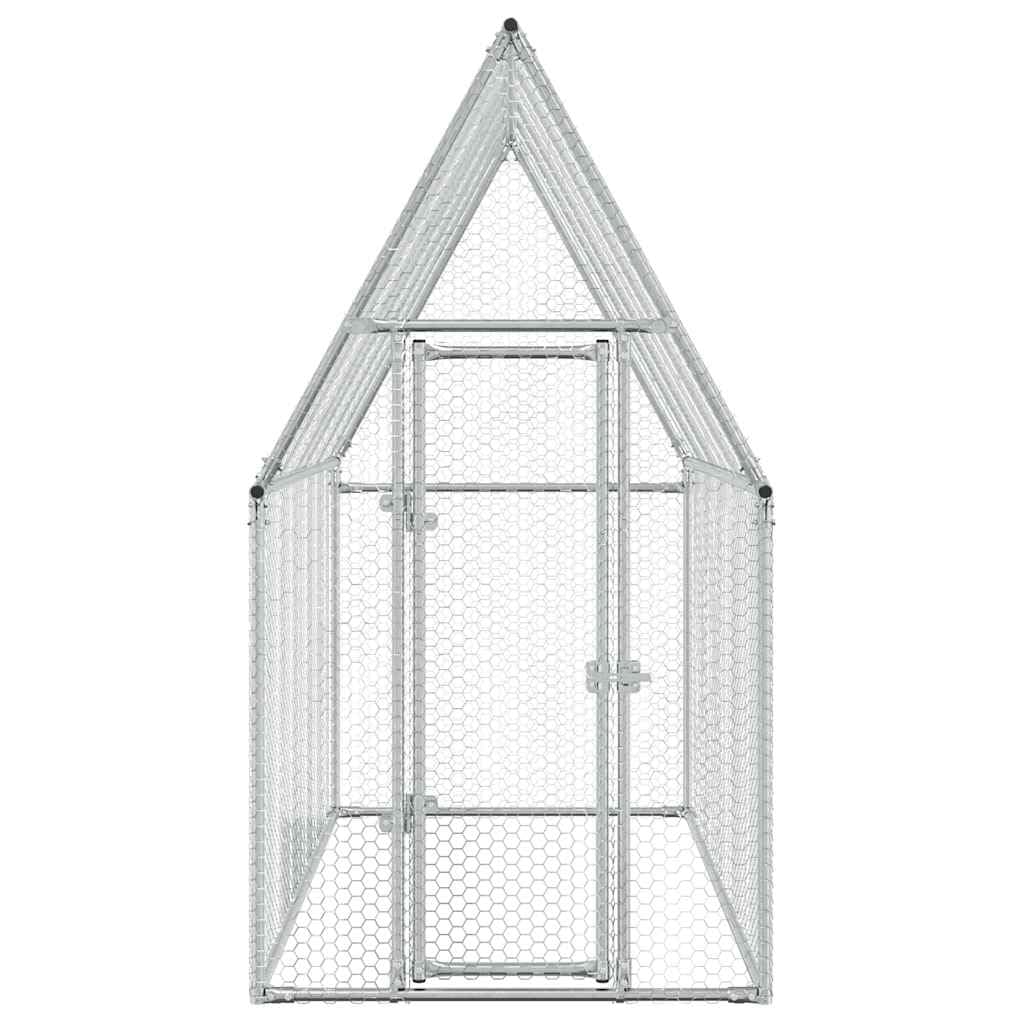 Gallinero de acero galvanizado 200x100x190 cm, gran espacio de actividad para gallinas, patos, conejos y gansos, con puerta bloqueable para seguridad exterior