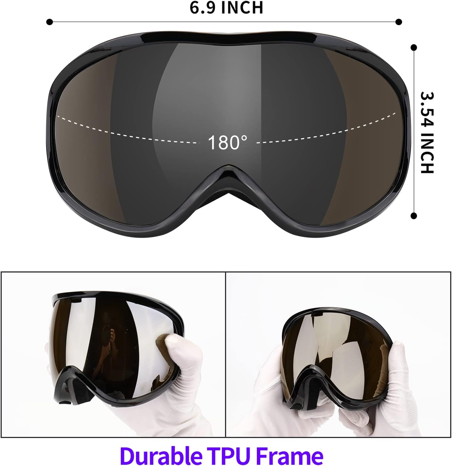 Supertrip Snow Ski Goggles Anti-Fog 100% UV Protection Snowboard Skiing Goggles - Image 3