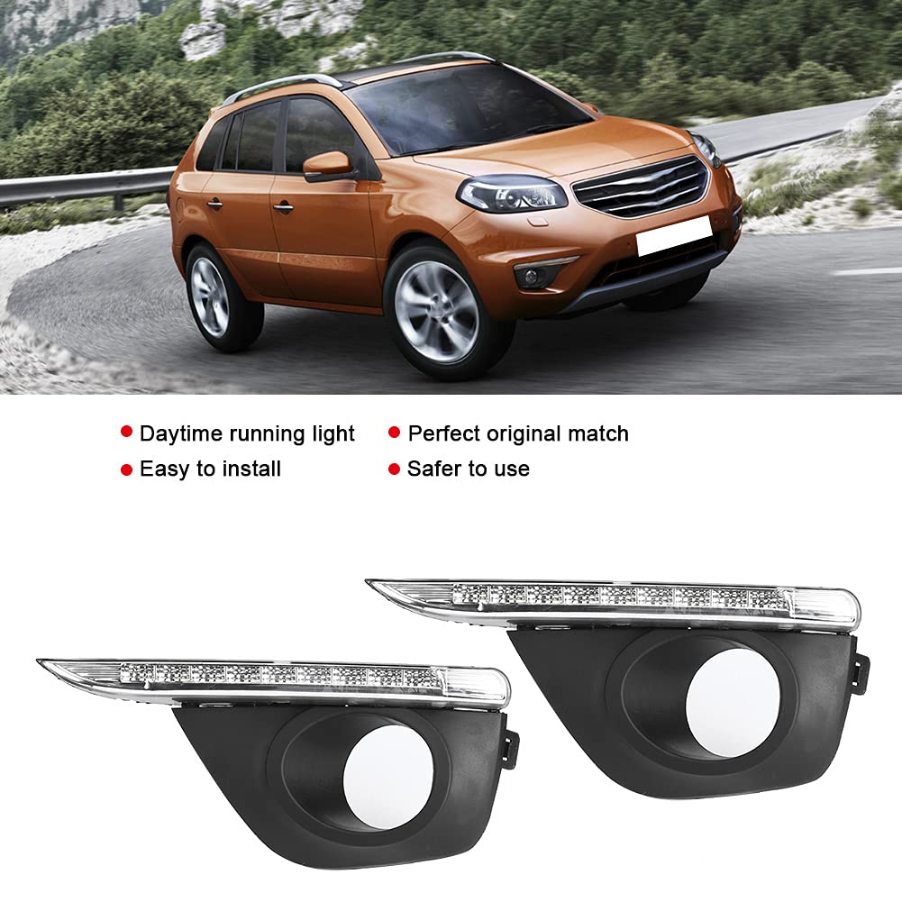 Luci di marcia diurna a LED DRL per auto, coppia di luci di marcia diurna a LED DRL adatte per Koleos 2011-2013 + led koleos