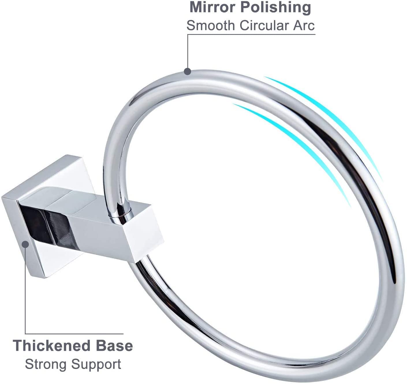 YUET Toallero de Anilla, Porta Toallas Redondo, Acero Inoxidable Percha De Baño, Anillo De Toalla para Baño, Cocina, Montaje en Pared (Plata)