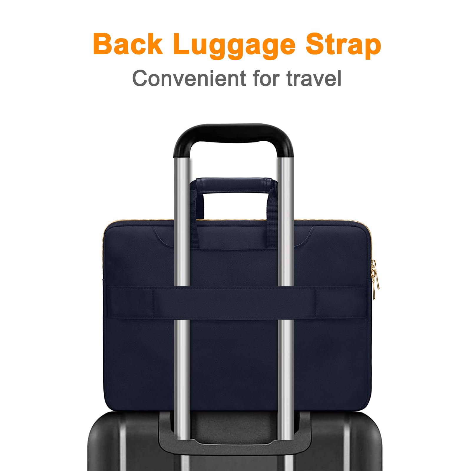 MOSISO Sacoche Ordinateur Portable,Sacoche PC Portable 15-15,6 Pouces Compatible Avec MacBook Pro 16,HP,Dell,Sac Ordinateur Sac Messager Côté Ouvert Avec 4 Poches Zipper&Poignée,Airy Bleu