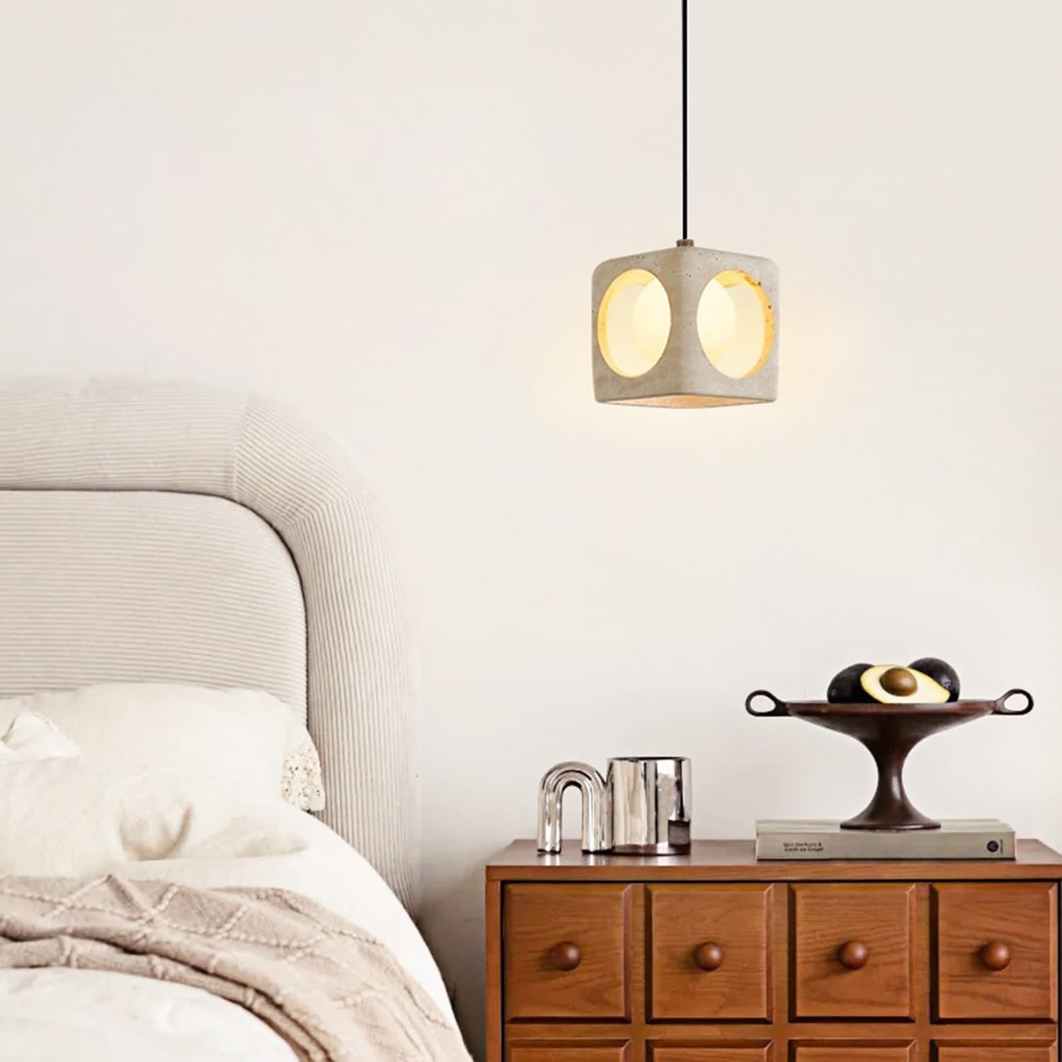 Lampa Wisząca Z Kwadratowym Prętem Z Trawertynu Hollow