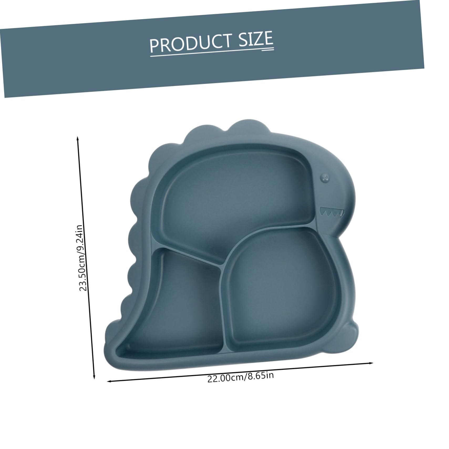 Yardwe 1 Set Dinosaur Plate Cute Divided Dinnerware with Fork Spoon for Meals Convenient Compartment Design for Different Foods present