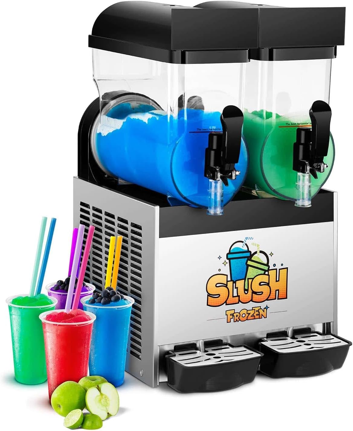 Royal Catering Slush Puppy Machine RCSL 2/15 (2 x 12 L, 770 W, Temperature range -2 to -3 °C, BPA-free)