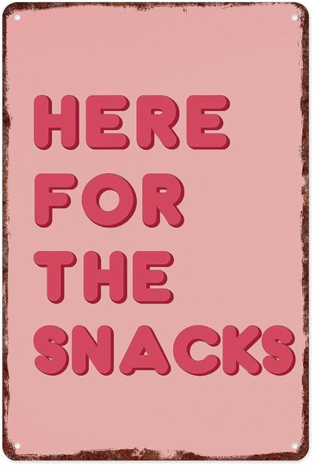 AUOQKQUT Retro Snack Lover Sign Here For The Snacks Vintage Metal Plaque for Kitchen Dining Room or Cafe 8 X 12 in