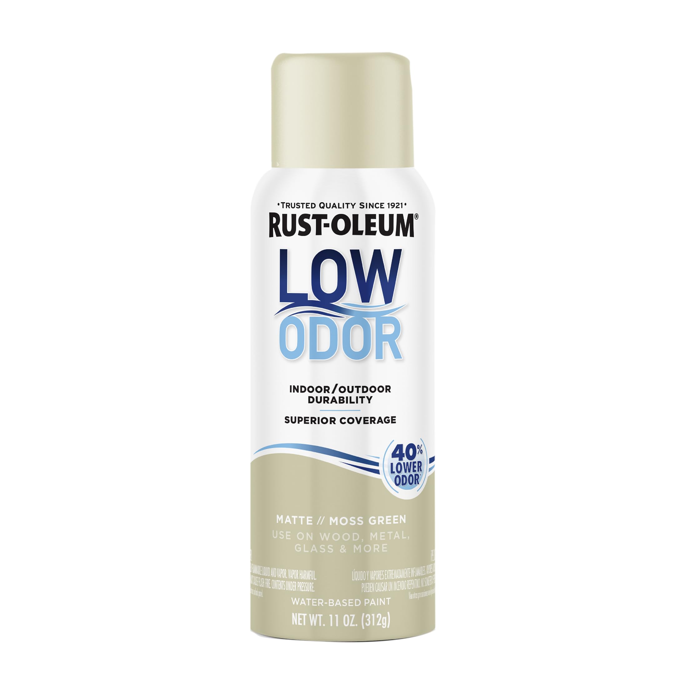 Rust-Oleum Low Odor Premium Spray Paint, Matte Moss Green