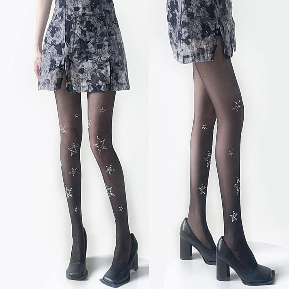 teen in pantyhose Fhsqwernm Black Sock Leggings Pantyhose Comfortable Seamless-Sheer Tight Star Print Rhinestone-Stockings For Women Girl Teen : Amazon.co.uk: Fashion