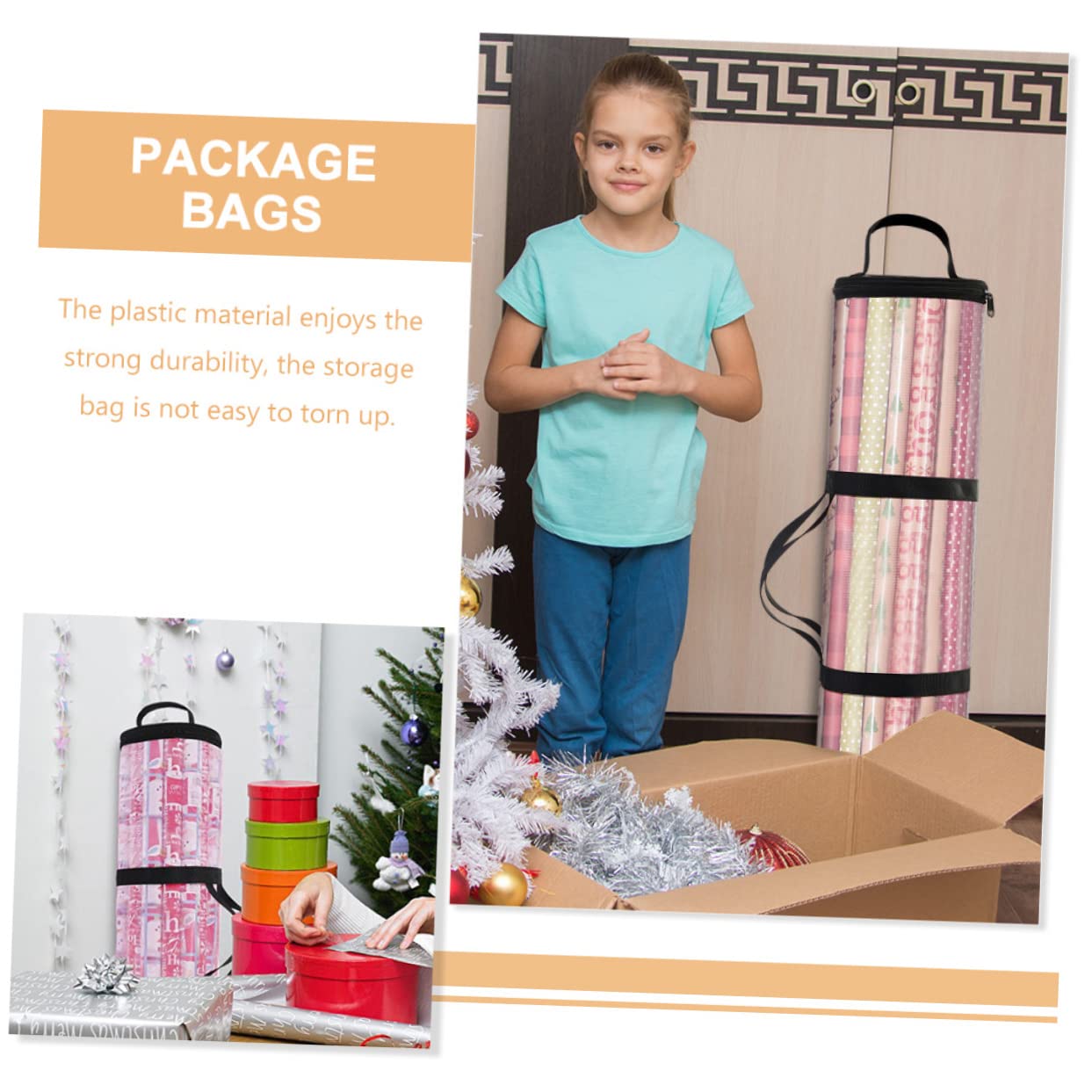 FOMIYES 4pcs Multi-use Storage Bag Giant Wrapping Organizer Mesh Drawstring Pouch Christmas Packing Box Reusable Container
