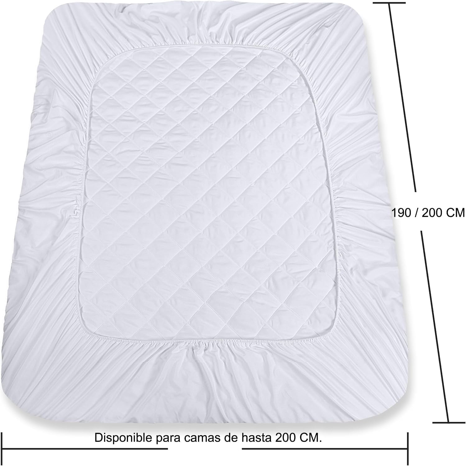 Col & Cor Protector de Colchón Acolchado | Transpirable, Hipoalergénico con Tratamiento Antiácaros | Ultra Suave, Ajustable para Colchones de hasta 30 CM (Reversible, Cama 150 x 190/200 cm)