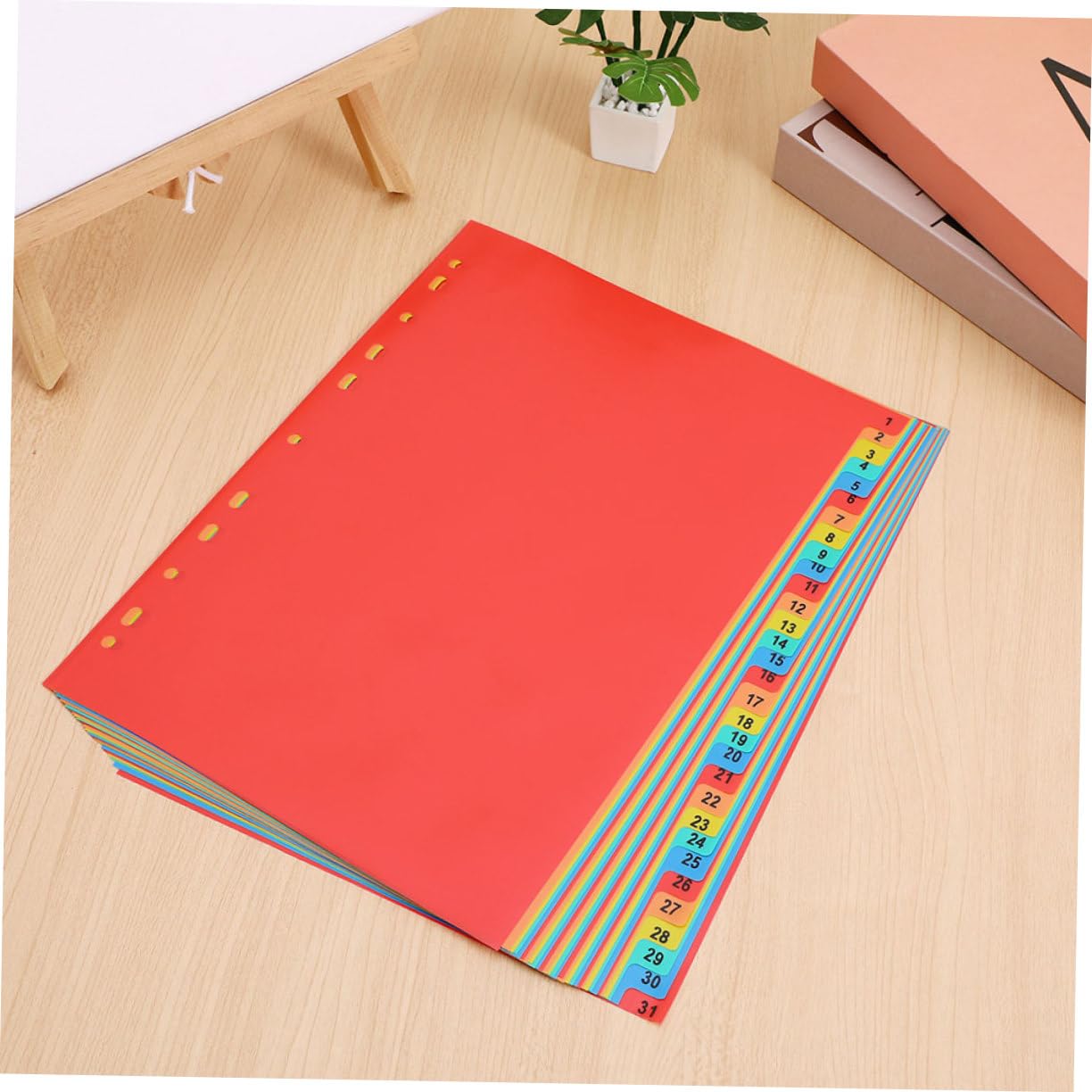 Divisori Indice A4 con Linguette Numerate 1-31, Pvc Rosso 2 Set