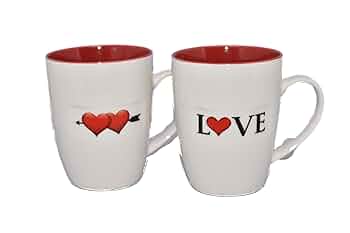 VITRA★マグカップ★LOVE HEART★MUGS★WHITE / RED Amazon.com: 2 Pc 14oz Valentines Love & Hearts White & Red