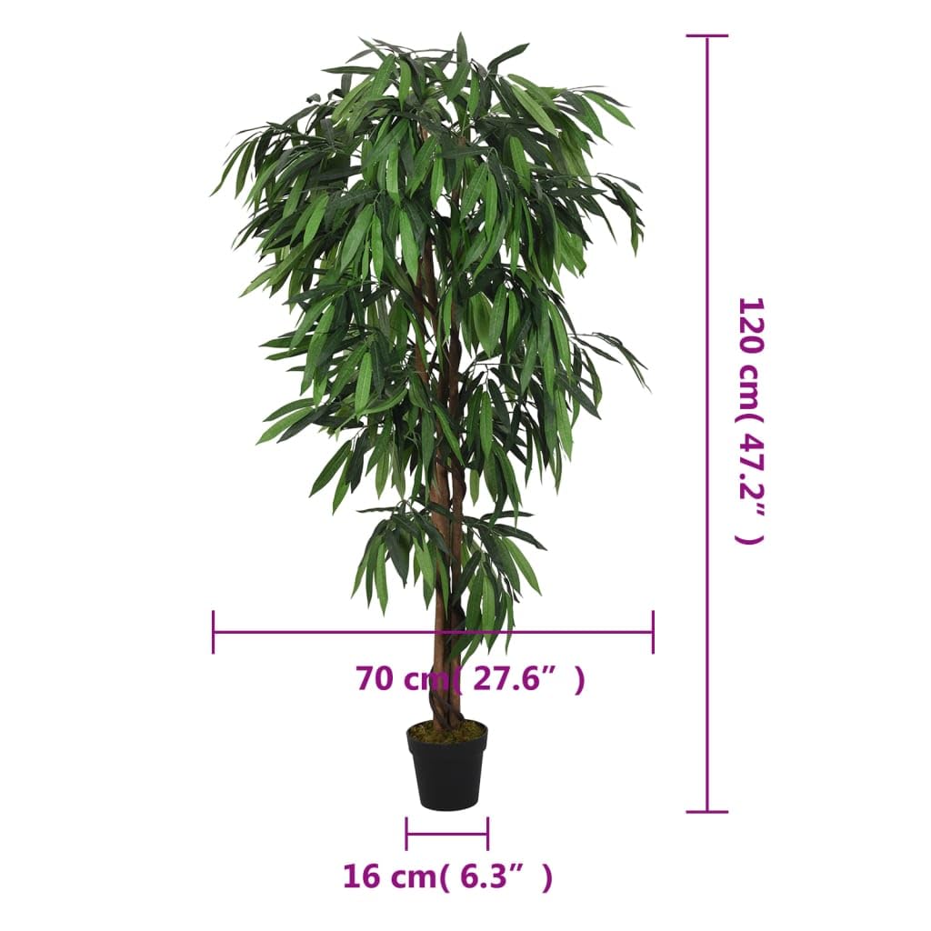 Genérico Árbol de Mango Artificial con 450 Hojas Verde 120 cm,Casa y jardín,Decoración,Flora Artificial,359031